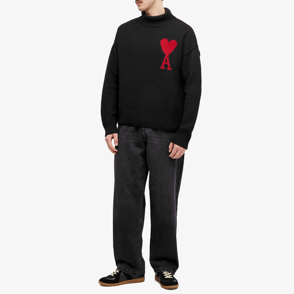 AMI Paris AMI ADC Large Funnel Knit Sweater Black